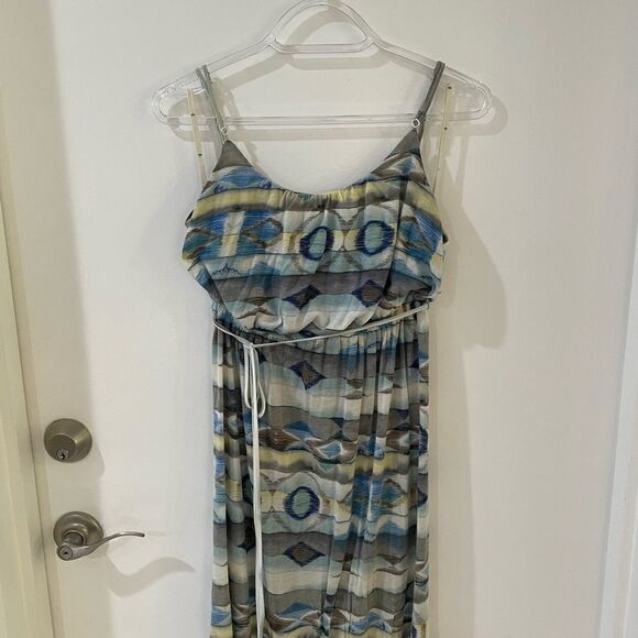 QSW QUICKSILVER blue white yellow tribal print empire waist maxi dress XS - Picture 11 of 11